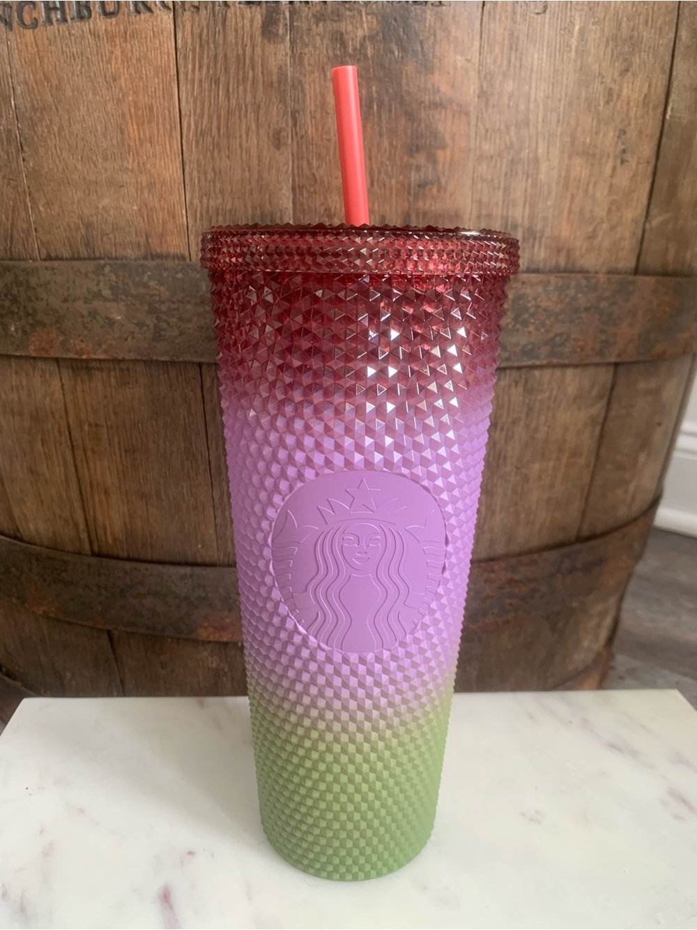 Starbucks Ombre Studded Diamond Reusable Coldcup 24oz Venti Timber